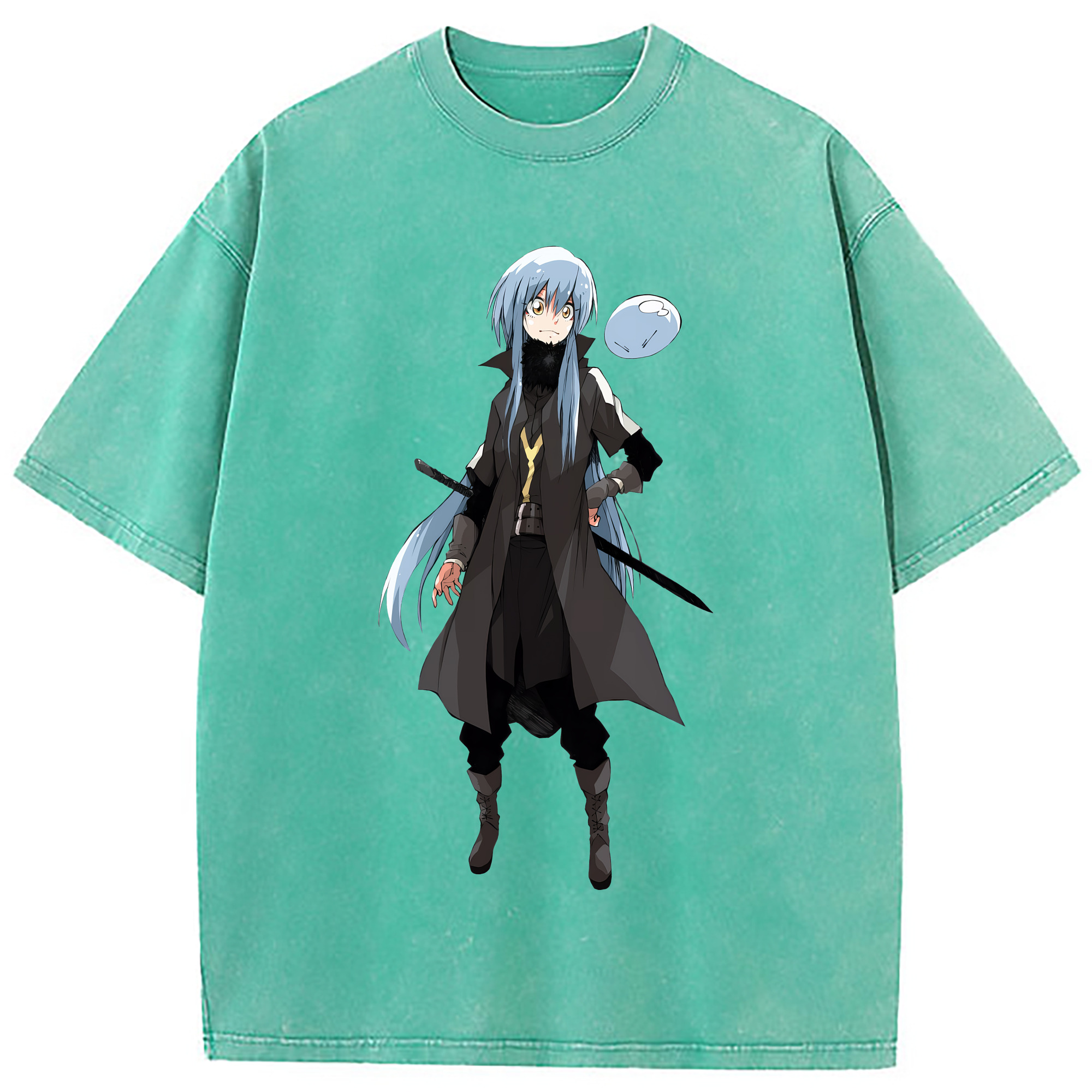 （画像用） 転スラ Regarding Reincarnated to Slime 綿100% ヴィンテージ風 半袖Tシャツ（フロントプリント）
